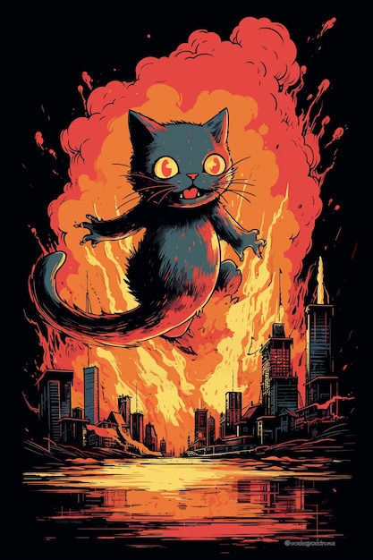 cat destroy city