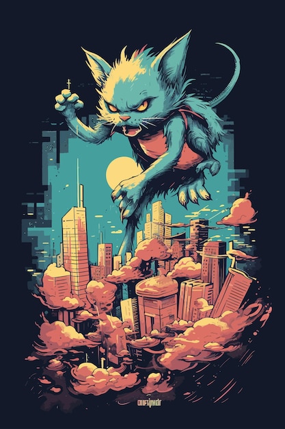 cat destroy city