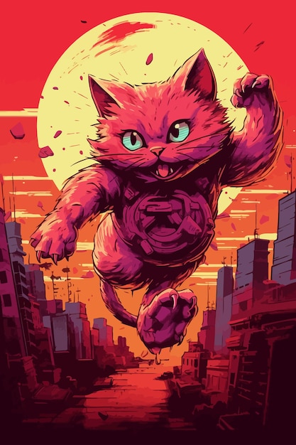 cat destroy city