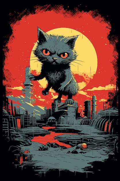 cat destroy city