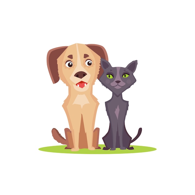 Cat and dog illustration