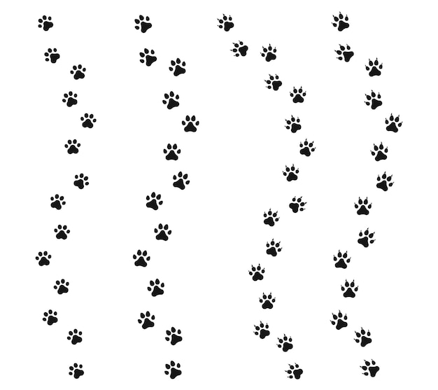 Cat and dog paw print icon set Vector EPS 10