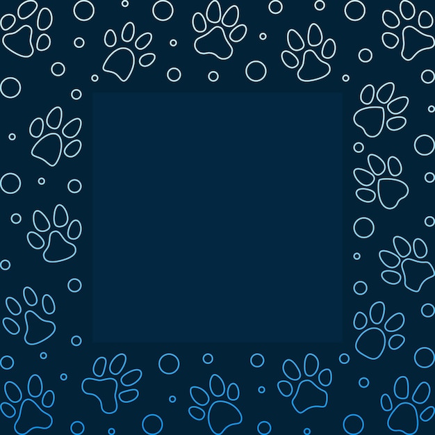 Vector cat or dog paw prints vector concept blue modern illustration