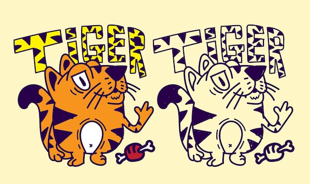 색칠 페이지 그림책을 위한 고양이 그림 동물 일러스트레이션