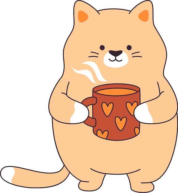 커피 를 마시는 고양이