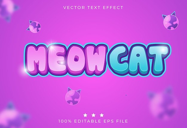 Vector cat editable text effect