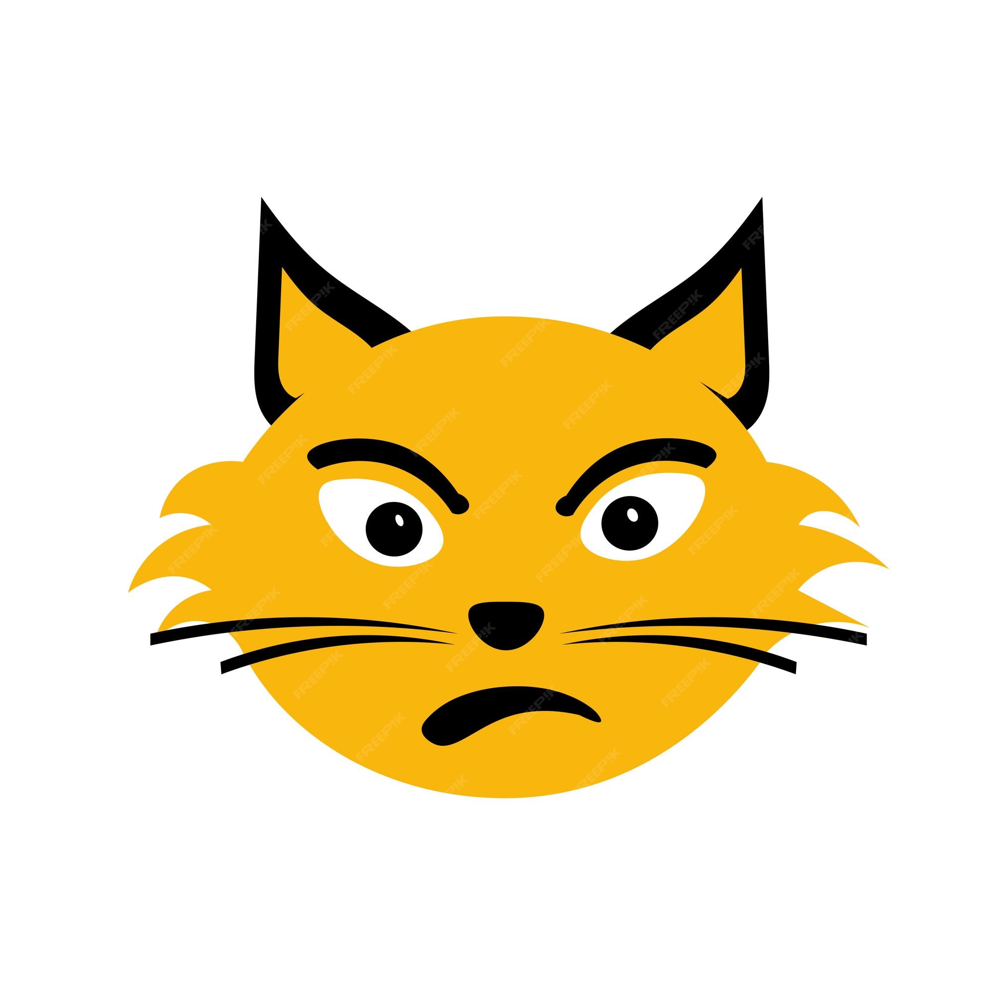 Angry grumpy cat emoji face Royalty Free Vector Image