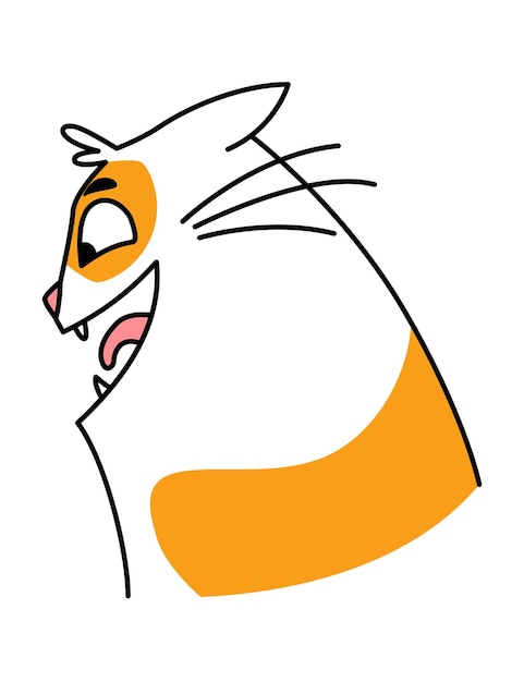 Выражение кошки Мультяшный питомец с милыми эмоциями творческий смайлик домашнего животного Векторная иллюстрация смешного настроения кошки с большими глазами