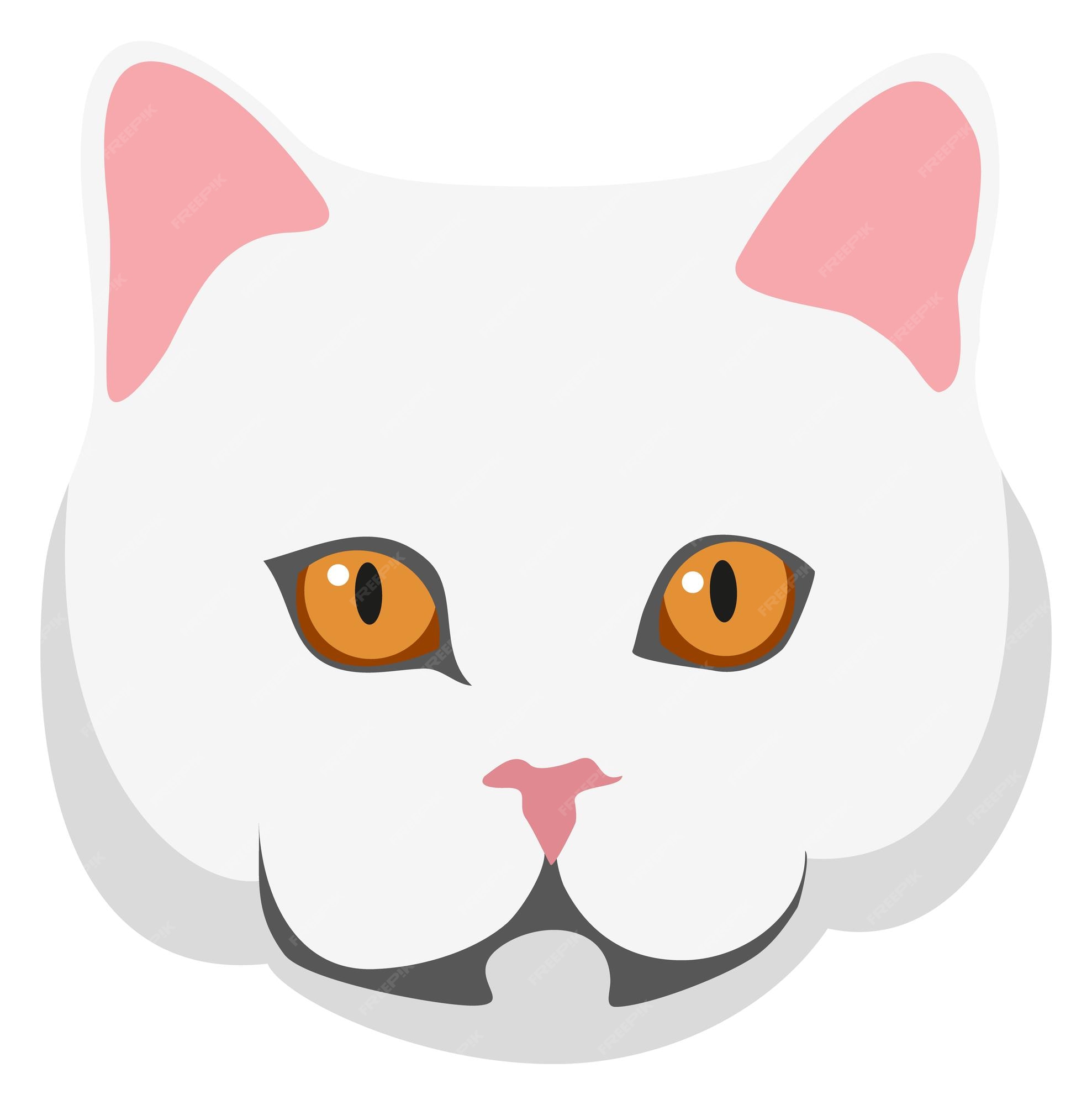 Premium Vector  Cat face icon white kitten profile avatar