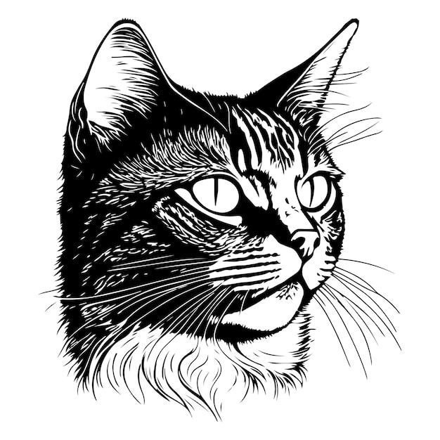 Premium Vector  Icon cat sketch on white background