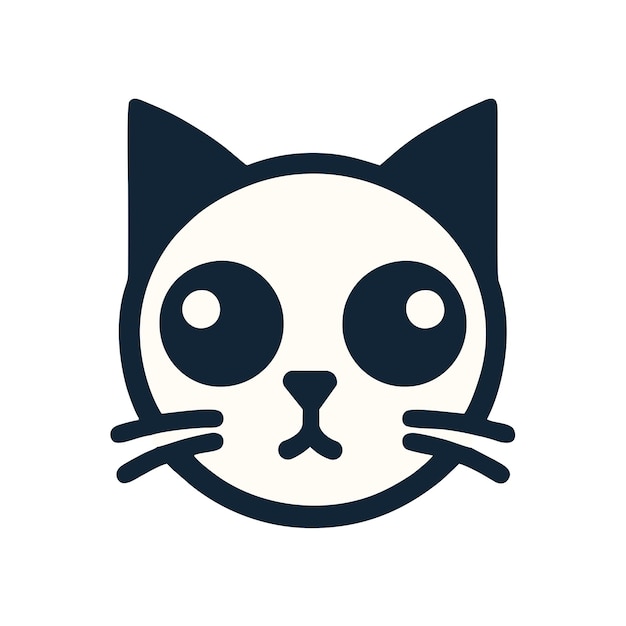 cat face logo flat vector design