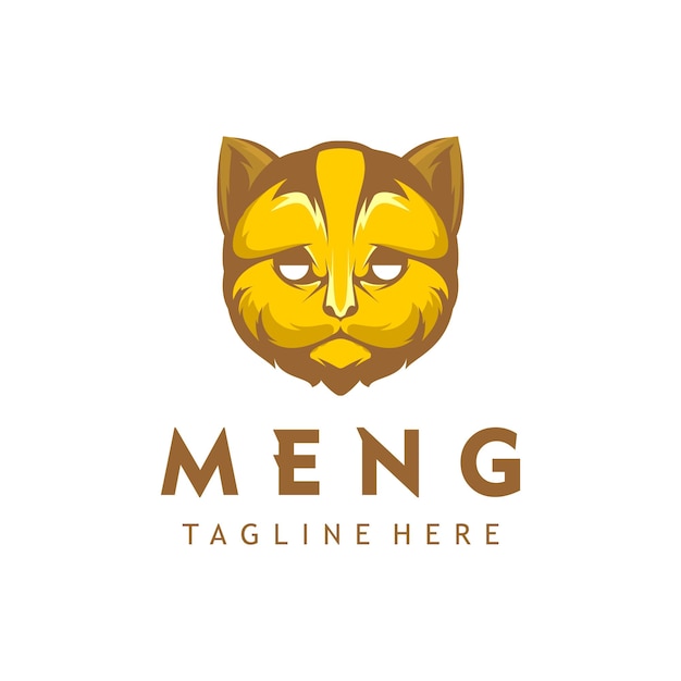 Vettore modello di illustrazione logo faccia di gatto