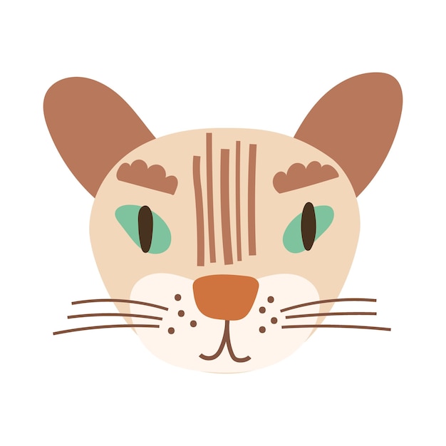 Кошачий портрет Бенгальская кошка Векторная иллюстрация