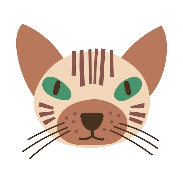 Cat face portrait ussuri cat vector illustration