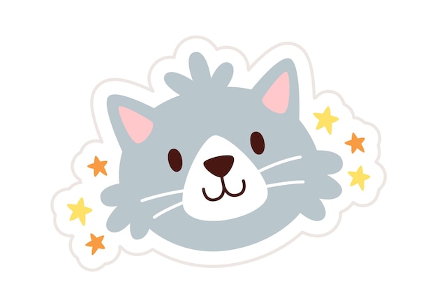 Vector cat face sticker