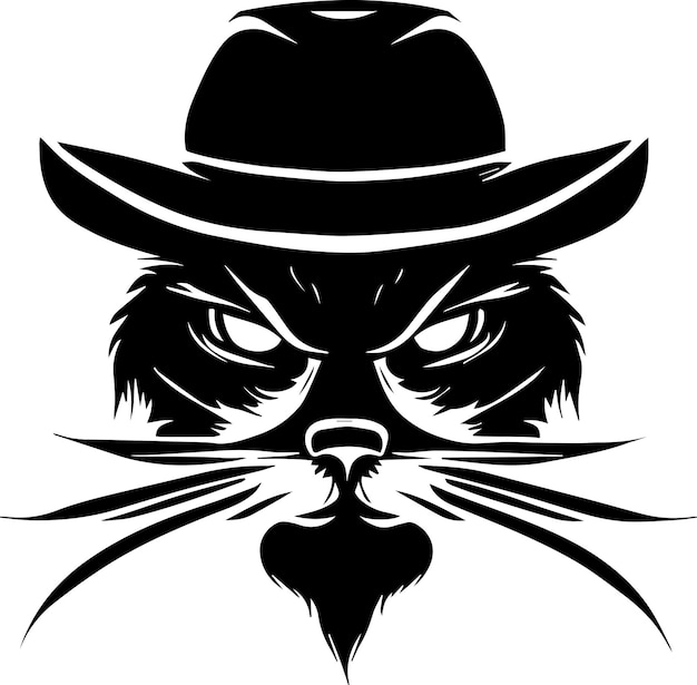 Cat face vector silhouette illustration 13