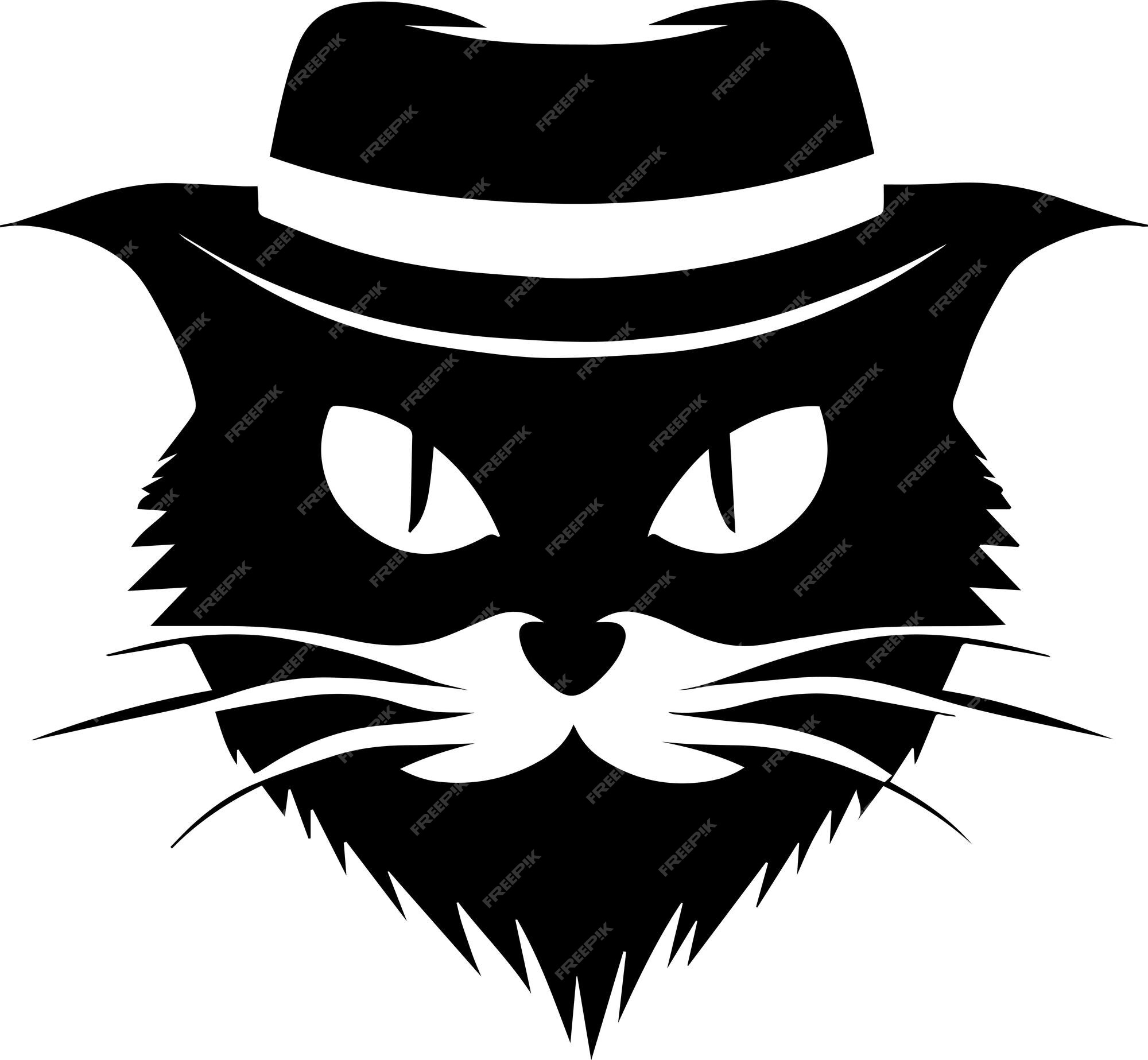Premium Vector | Cat face vector silhouette illustration 4