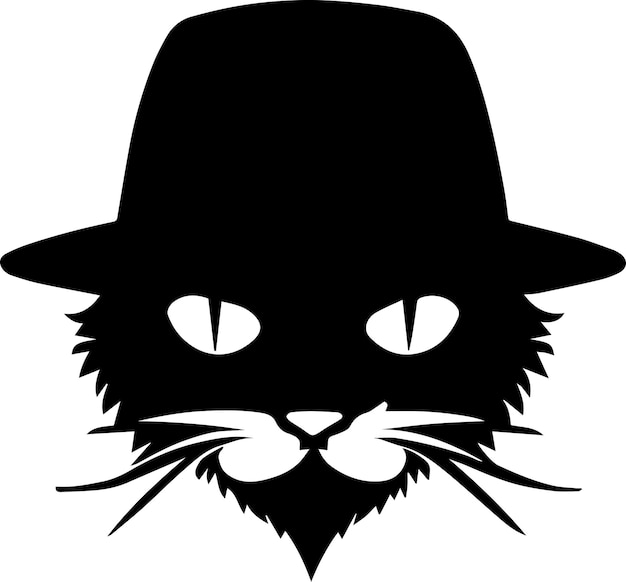 Cat face vector silhouette illustration 8