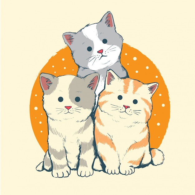 Vettore cat family