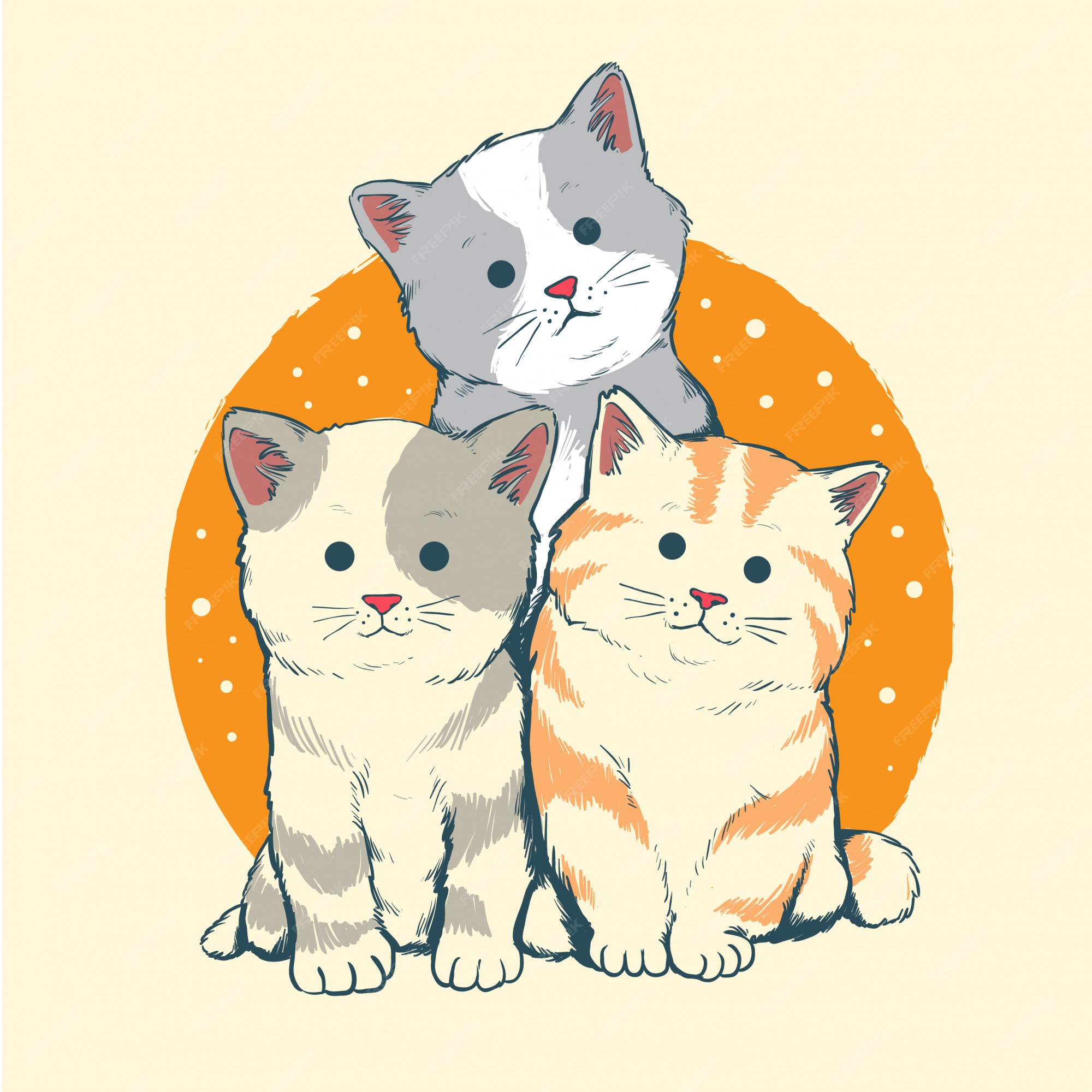 Семья котов вектор