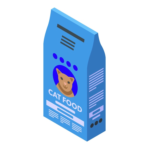 Vector cat feed bag icon isometric of cat feed bag vector icon for web design isolated on white background