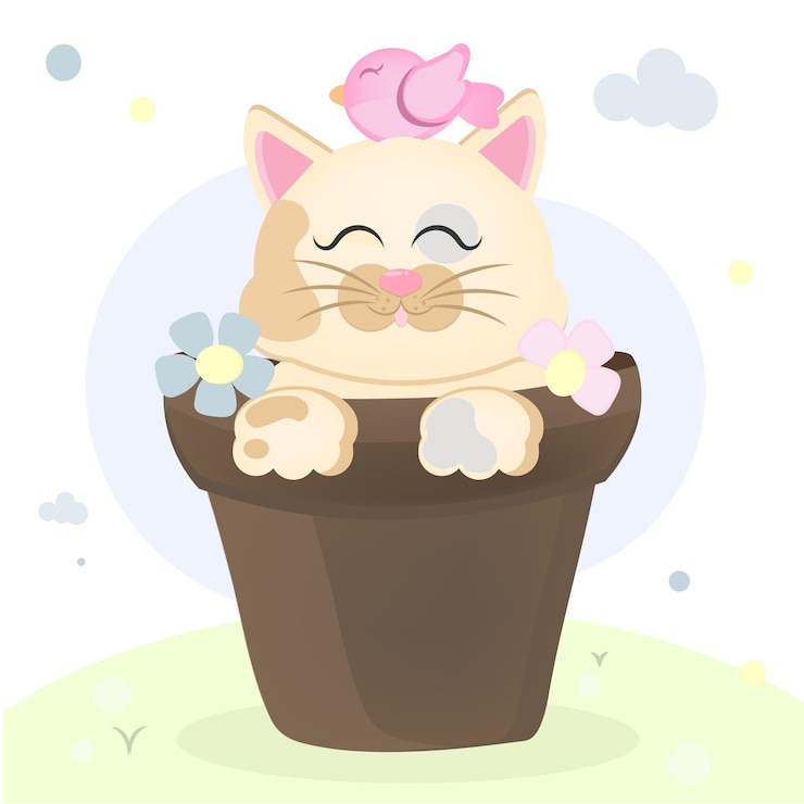 Vector 猫の花
