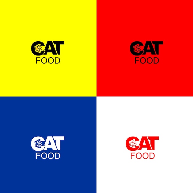 Cat Food Logo Brand vector full color