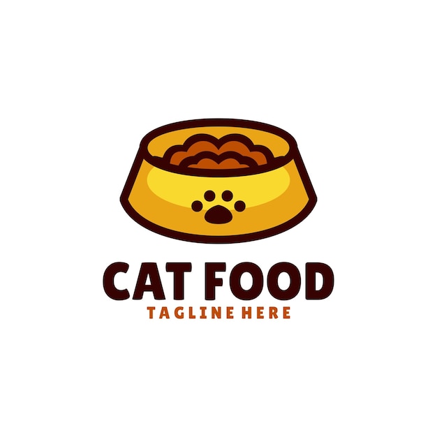 cat food logo design mascot illustration