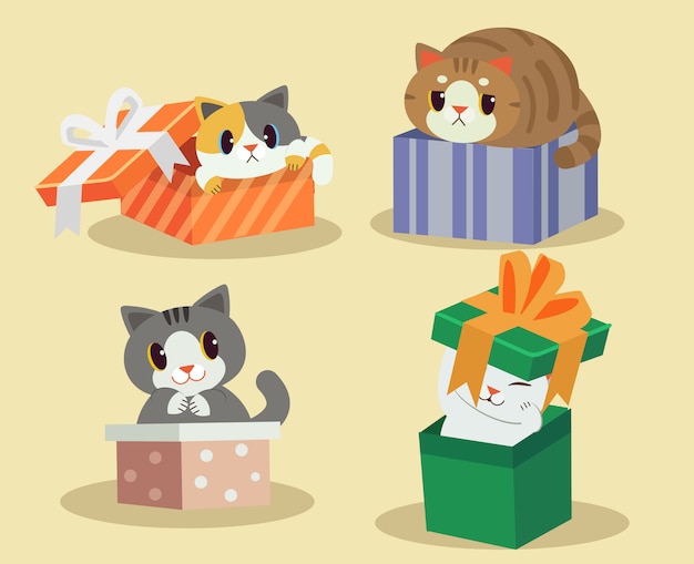 Cat in the gift box