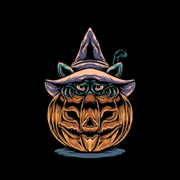 Premium Vector | Cat halloween illustration