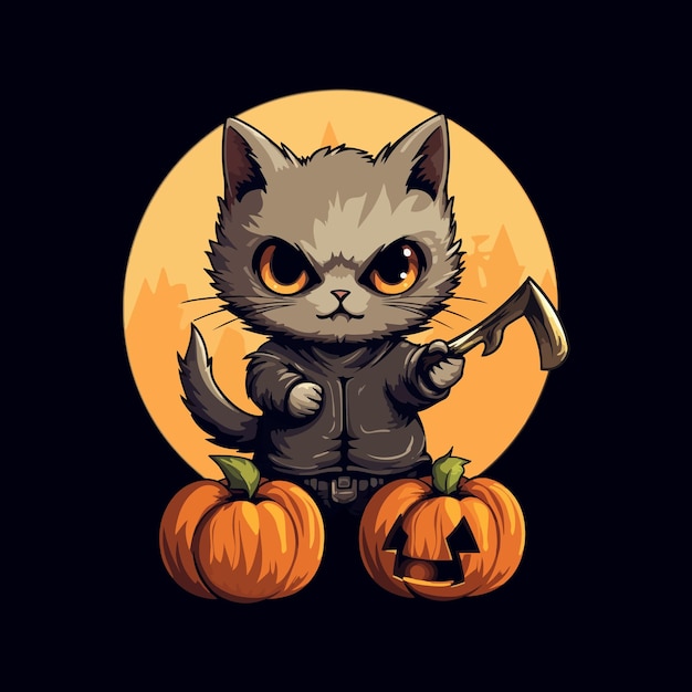 Vettore del gatto di halloween