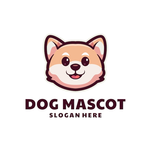 Vector cat head cartoon character mascot logo