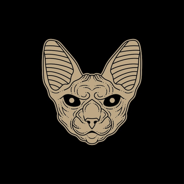 Cat head drawing illustration