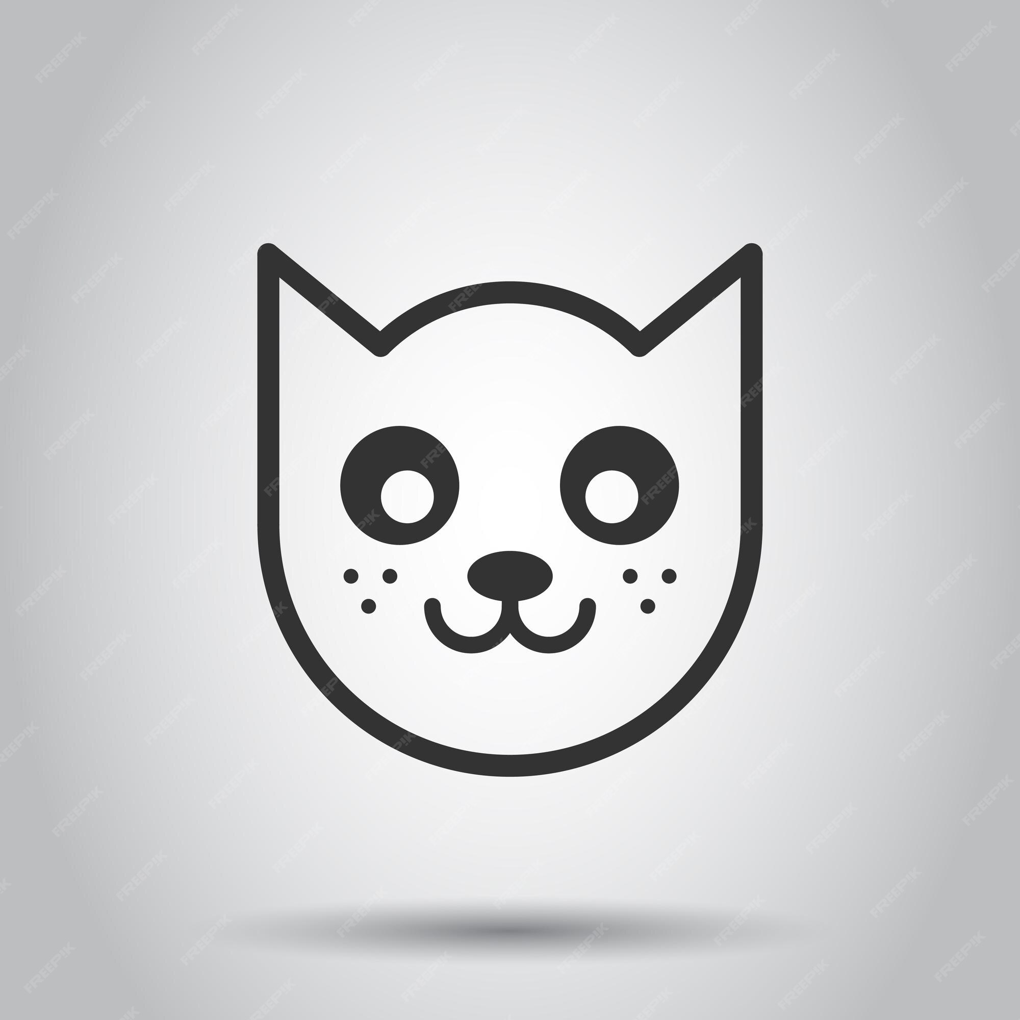 Black cat icon flat style isolated on white Vector Image