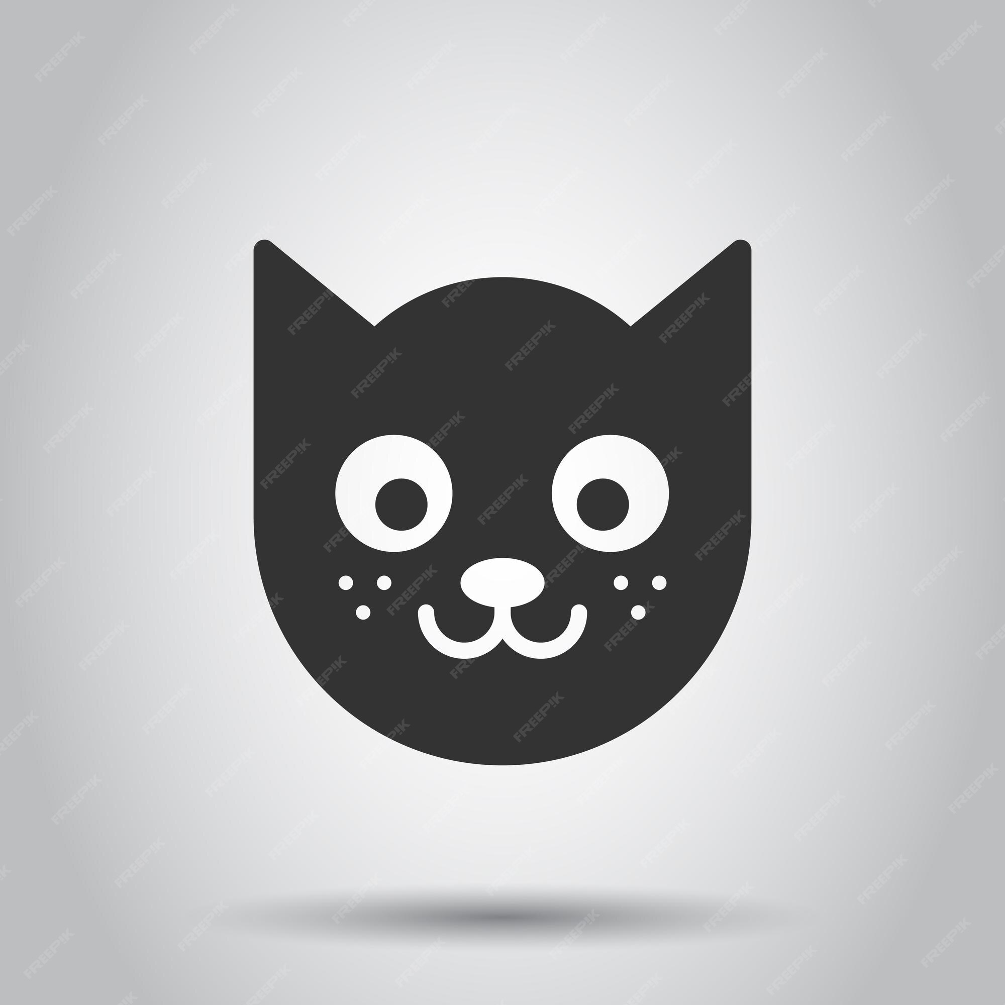 Black cat icon flat style isolated on white Vector Image