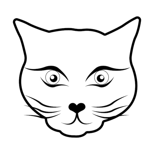 Vettore modello di progettazione vettoriale del logo dell'icona della testa del gatto