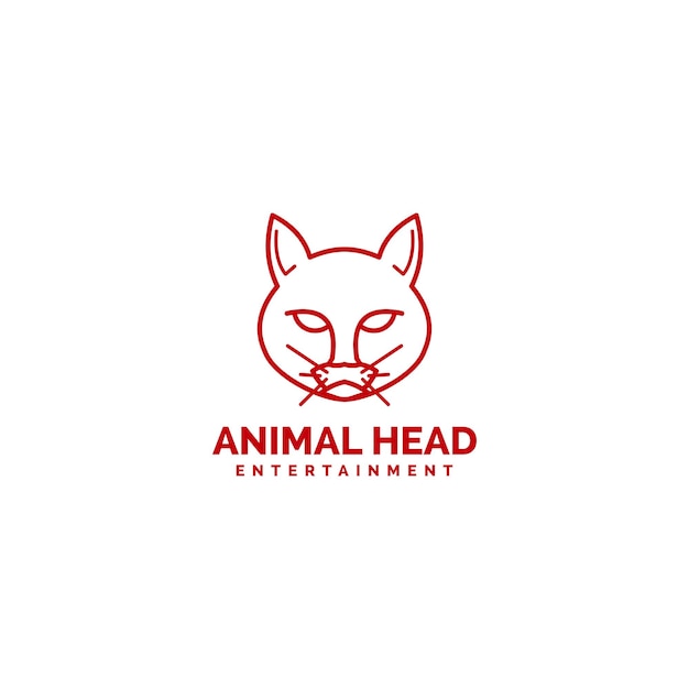 cat head logo graphic vector design