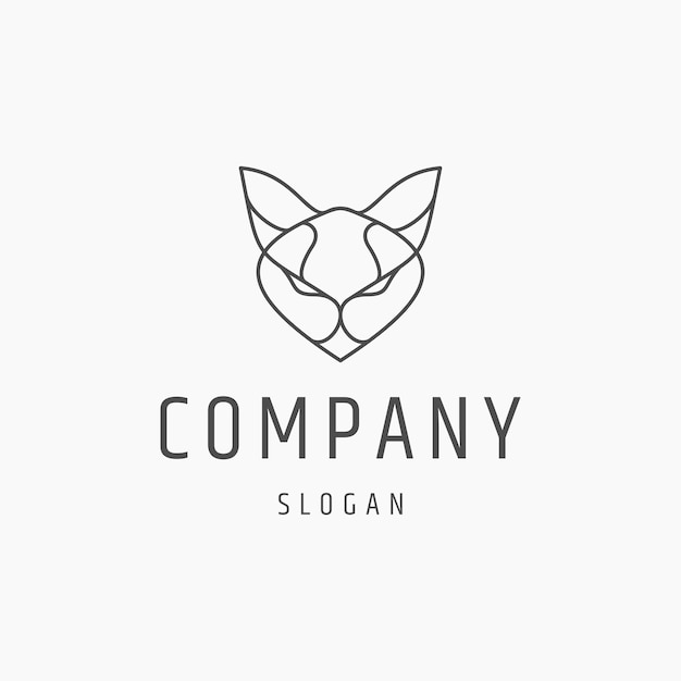 Cat head logo icon design template