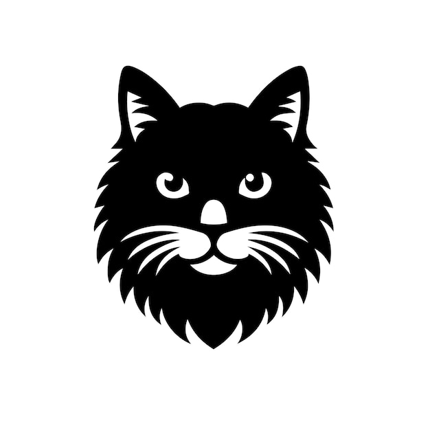Premium Vector | Cat head silhouette vector art illustration