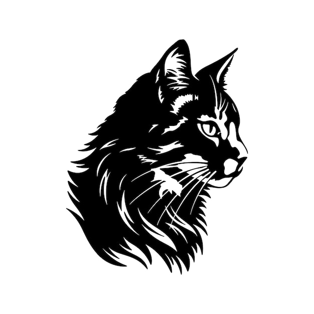 Cat head silhouette vector