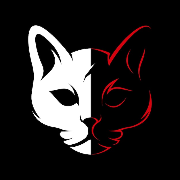 cat head vector logo
