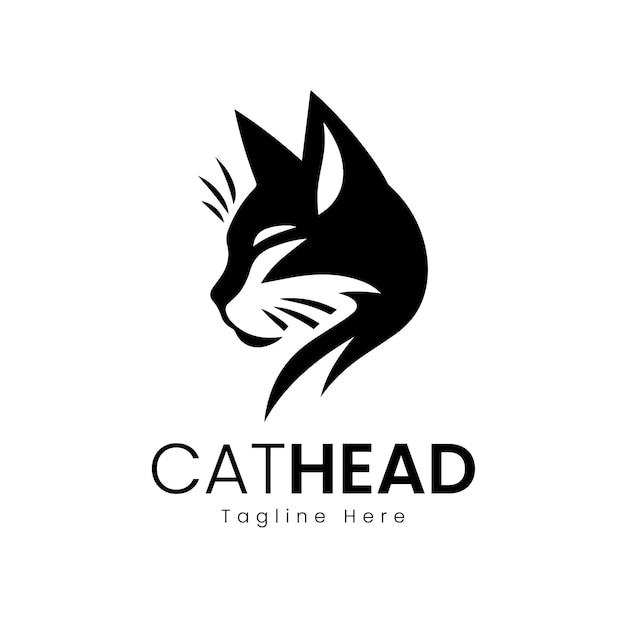 Cat Head Vector Silhouette