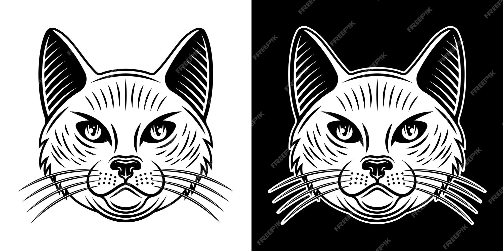 Premium Vector  White background black silhouette two cats