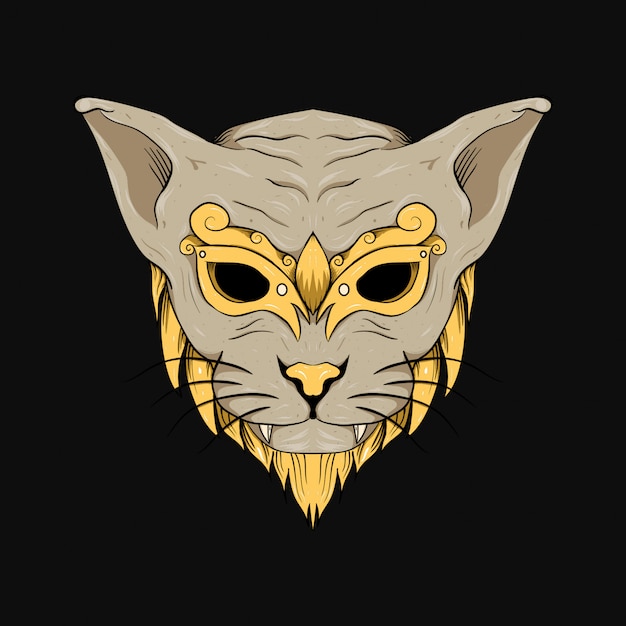 Cat head with a geometric style