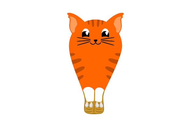 Cat hot air balloon vector