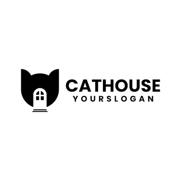 Cat house logo design