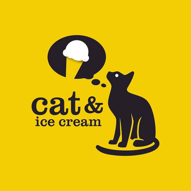 Cat ice cream logo