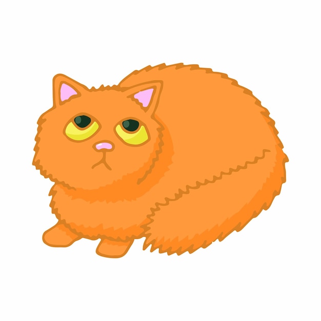 색 배경 에 고립 된 만화 스타일 의 고양이 아이콘