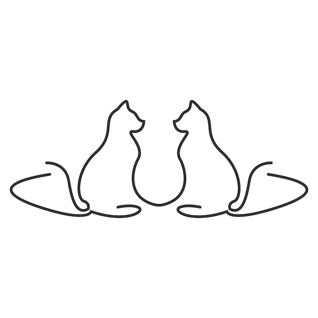 Disegno del logo dell'icona del gatto