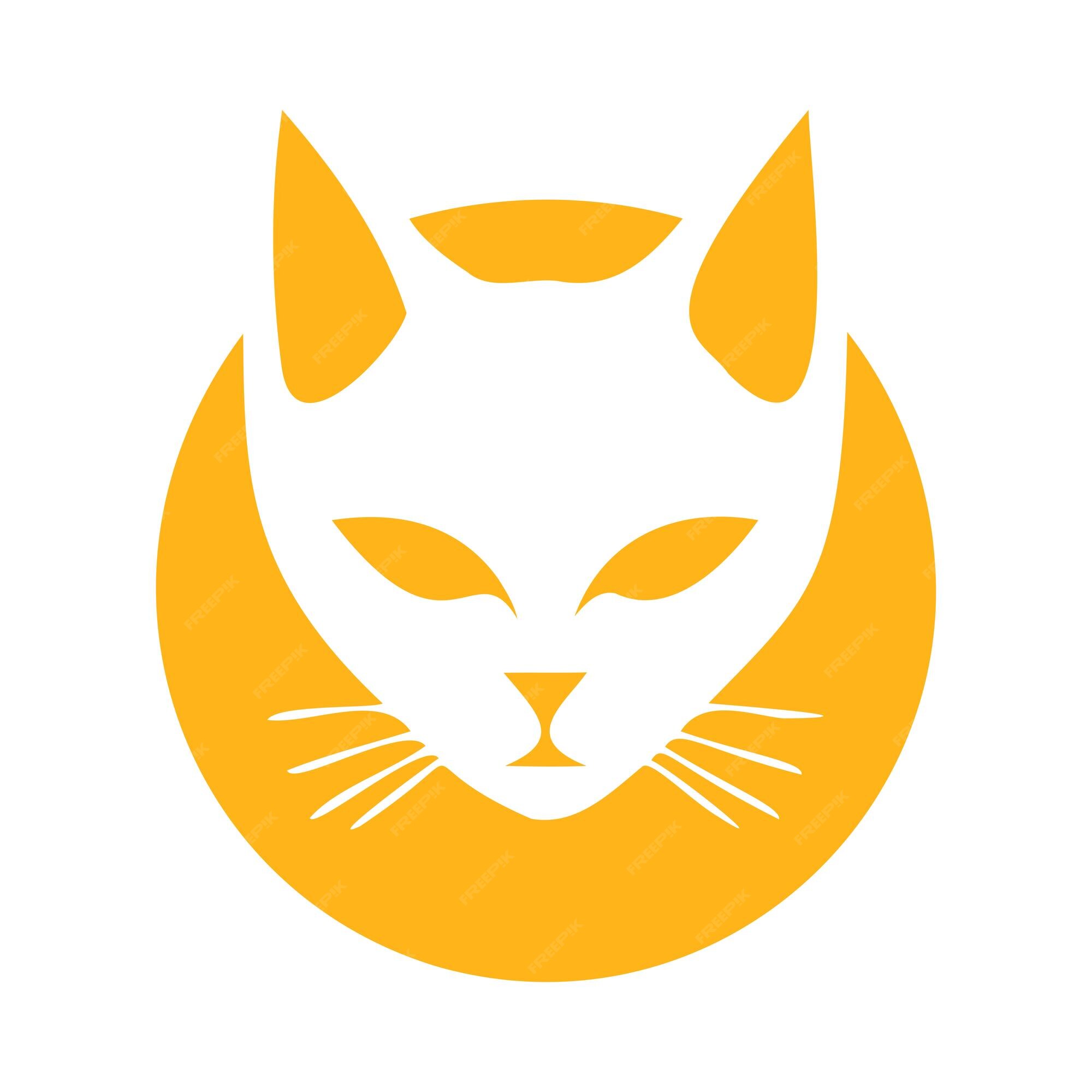 Premium Vector  Cute halloween cat icon minimalist in yellow